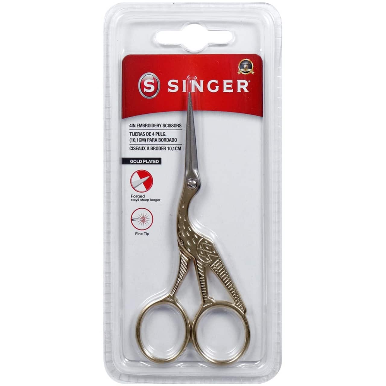 SINGER&#xAE; 4.5&#x22; Gold Forged Stork Embroidery Scissors